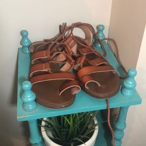 Strapped gladiator style Flats